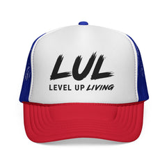 Trucker Hat – "LUL Level Up Living" Mesh Cap | Motivational Casual Streetwear
