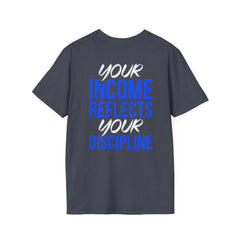 Motivational T-Shirt — “Level Up / Income Reflects Discipline” Inspirational Tee