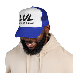 Trucker Hat – "LUL Level Up Living" Mesh Cap | Motivational Casual Streetwear