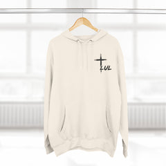 Faith Build Courage Fleece Hoodie — Inspirational Three-Panel Pullover