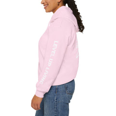 Hoodie — 'Level Up Living' Motivational Pullover (Train Like It Matters Because It Does)