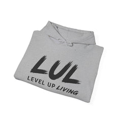 Level Up Living Hoodie — "Wake Up. Lock In. Level Up." Athletic Motivational Sweatshirt