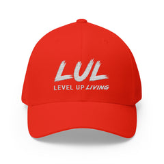 Level Up Living Embroidered Cross Cap — Faith Flex-Fit Closed-Back