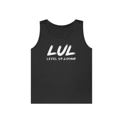 Motivational Fitness Tank Top — "LUL Level Up Living" | "Train Like It Matters Because It Does"