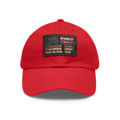 Leather Patch Dad Hat — 'Live Free' Vintage American Flag Baseball Cap
