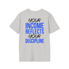 Motivational T-Shirt — “Level Up / Income Reflects Discipline” Inspirational Tee