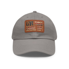 Leather Patch Dad Hat — 'Live Free' Vintage American Flag Baseball Cap