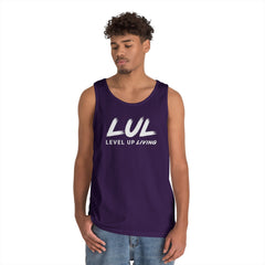 Motivational Tank Top — "LUL Level Up Living" / "Average Is A Choice"