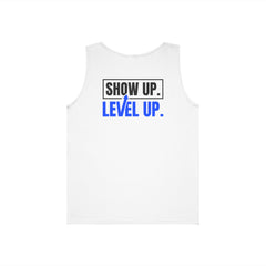 "Show Up. Level Up." Motivational Tank