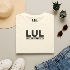 LUL "Level Up Living" Tee — Motivational Minimalist Graphic T-Shirt