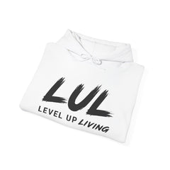 Level Up Living Hoodie — "Wake Up. Lock In. Level Up." Athletic Motivational Sweatshirt