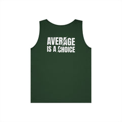 Motivational Tank Top — "LUL Level Up Living" / "Average Is A Choice"