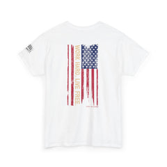 T-Shirt — Distressed American Flag 'Work Hard Live Free' Patriotic Tee