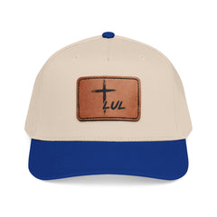 Leather Patch Baseball Cap — Cross & LUL Logo Mid-Profile Hat