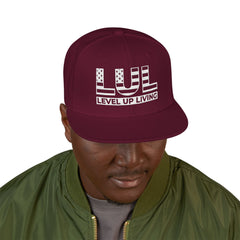'Live Free' Distressed Flag Design - Embroidered Snapback Hat