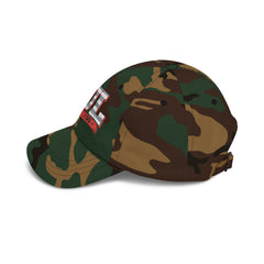 Level Up Living Dad Cap — Vintage American Flag Script Hat