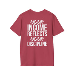 Motivational T-Shirt — “Level Up / Income Reflects Discipline” Inspirational Tee