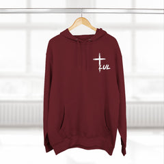 Faith Build Courage Fleece Hoodie — Inspirational Three-Panel Pullover
