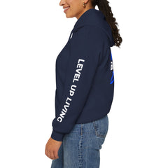 Hoodie — 'Level Up Living' Motivational Pullover (Train Like It Matters Because It Does)