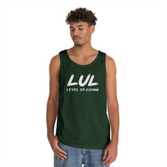 Motivational Fitness Tank Top — "LUL Level Up Living" | "Train Like It Matters Because It Does"