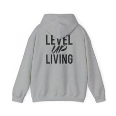 Level Up Living Hoodie — Motivational Graphic Pullover