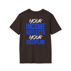 Motivational T-Shirt — “Level Up / Income Reflects Discipline” Inspirational Tee