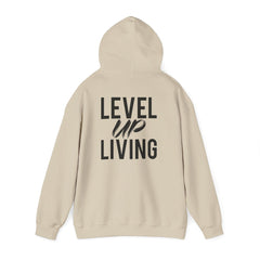 Level Up Living Hoodie — Motivational Graphic Pullover