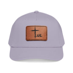 Leather Patch Baseball Cap — Cross & LUL Logo Mid-Profile Hat