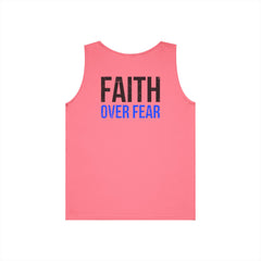 Faith Over Fear Tank Top — Christian Cross Graphic Spiritual Shirt