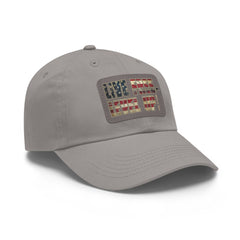 Leather Patch Dad Hat — 'Live Free' Vintage American Flag Baseball Cap