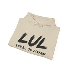 Level Up Living Hoodie — "Wake Up. Lock In. Level Up." Athletic Motivational Sweatshirt