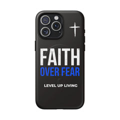 Faith Over Fear Phone Case — Tough Magnetic Protective Case with Cross Design