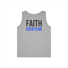 Faith Over Fear Tank Top — Christian Cross Graphic Spiritual Shirt