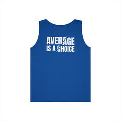 Motivational Tank Top — "LUL Level Up Living" / "Average Is A Choice"