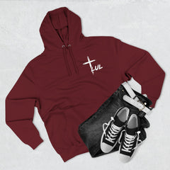 Faith Build Courage Fleece Hoodie — Inspirational Three-Panel Pullover