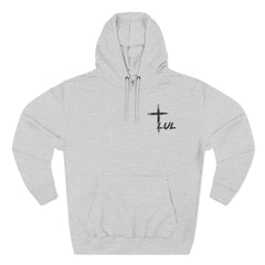 Faith Build Courage Fleece Hoodie — Inspirational Three-Panel Pullover
