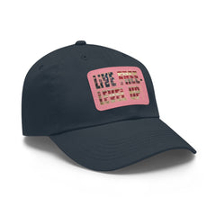 Leather Patch Dad Hat — 'Live Free' Vintage American Flag Baseball Cap