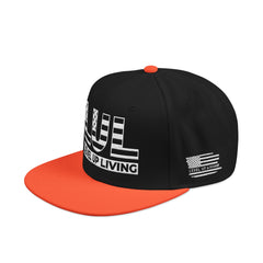 'Live Free' Distressed Flag Design - Embroidered Snapback Hat