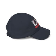 Level Up Living Dad Cap — Vintage American Flag Script Hat
