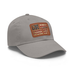 Leather Patch Dad Hat — 'Live Free' Vintage American Flag Baseball Cap
