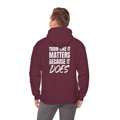 Hoodie — 'Level Up Living' Motivational Pullover (Train Like It Matters Because It Does)