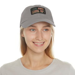 Leather Patch Dad Hat — 'Live Free' Vintage American Flag Baseball Cap