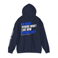 Level Up Living Hoodie — "Do What Others Won't, Live How Others Can't" Entrepreneur Sweatshirt