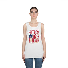 Freedom Over Fear American Flag Tank Top