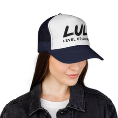 Trucker Hat – "LUL Level Up Living" Mesh Cap | Motivational Casual Streetwear