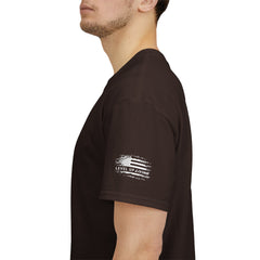 T-Shirt — Distressed American Flag 'Work Hard Live Free' Patriotic Tee