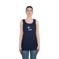 Faith Over Fear Tank Top — Christian Cross Graphic Spiritual Shirt