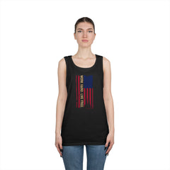 American Flag Distressed Tank Top – Vertical Vintage USA Stripes
