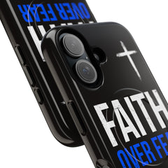 Faith Over Fear Phone Case — Tough Magnetic Protective Case with Cross Design