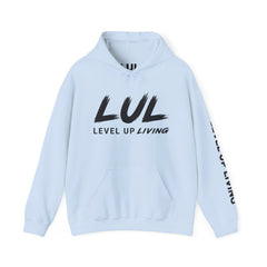 Level Up Living Hoodie — "Wake Up. Lock In. Level Up." Athletic Motivational Sweatshirt